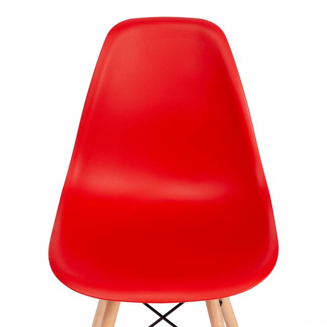 Стул CINDY (EAMES) (mod. 001) дерево бук/металл/сиденье пластик, 51x46x82см, красный/red (Комплект из 4 шт.) красный/red дерево бук/металл/сиденье пластик