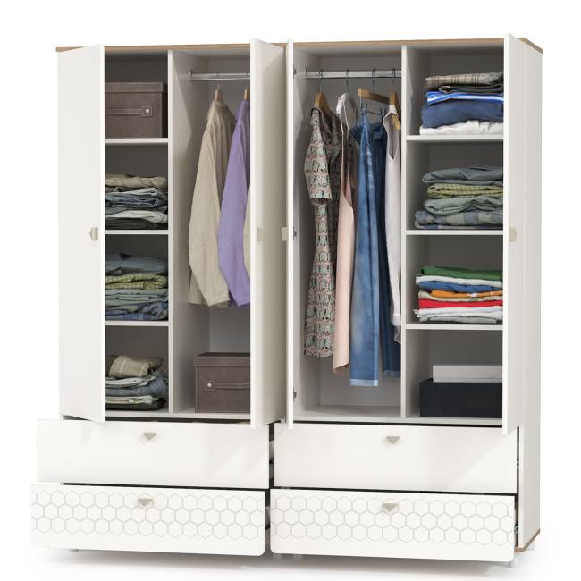 Два детских шкафа для одежды Эйп цвет белый/дуб белый Два детских шкафа для одежды Эйп цвет белый/дуб белый