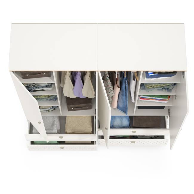 Два детских шкафа для одежды Эйп цвет белый/дуб белый Два детских шкафа для одежды Эйп цвет белый/дуб белый