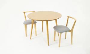 Стол Монте К 100 натур со стульями Франк натур рогожка серый