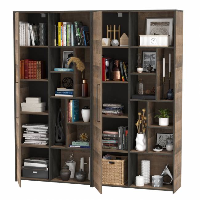 Два шкафа-стеллажа для гостиной Трувор цвет дуб гранж песочный/интра Два шкафа-стеллажа для гостиной Трувор цвет дуб гранж песочный/интра