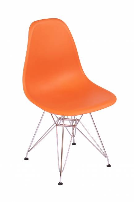 Стул Eames оранжевый, опора металл