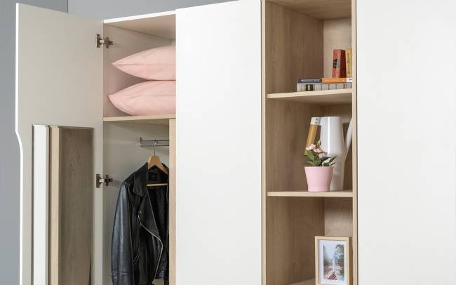 Мебель для спальни Муссон № 15 кровать на 1600 цвет белый/дуб эндгрейн элегантный, ортопед Мебель для спальни Муссон № 15 кровать на 1600 цвет белый/дуб эндгрейн элегантный, ортопед