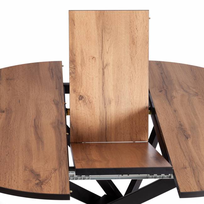 Стол MANZANA ЛДСП/HPL/металл, 100 х 100+30 х 75 см, Дуб Вотан/чёрный Дуб Вотан/чёрный ЛДСП/HPL/металл Стол MANZANA ЛДСП/HPL/металл, 100 х 100+30 х 75 см, Дуб Вотан/чёрный Дуб Вотан/чёрный ЛДСП/HPL/металл