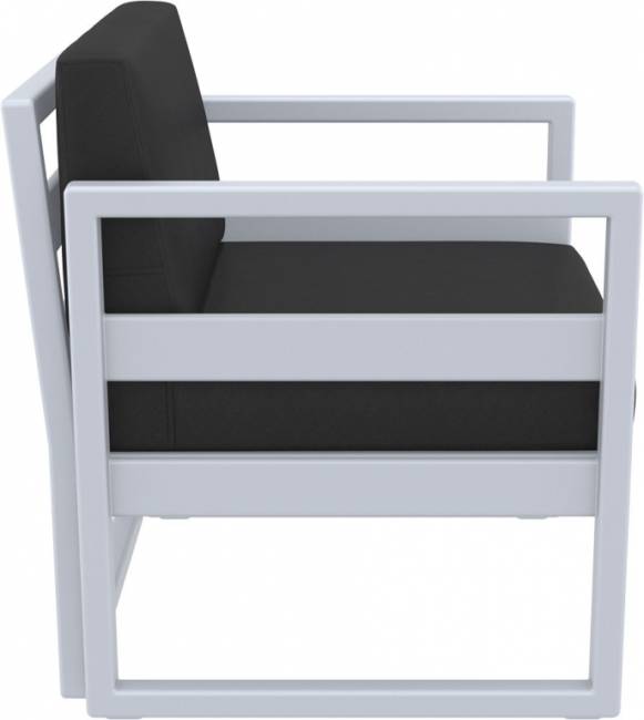 Комплект пластиковой мебели Mykonos XL серебристый, черный Комплект пластиковой мебели Mykonos XL серебристый, черный