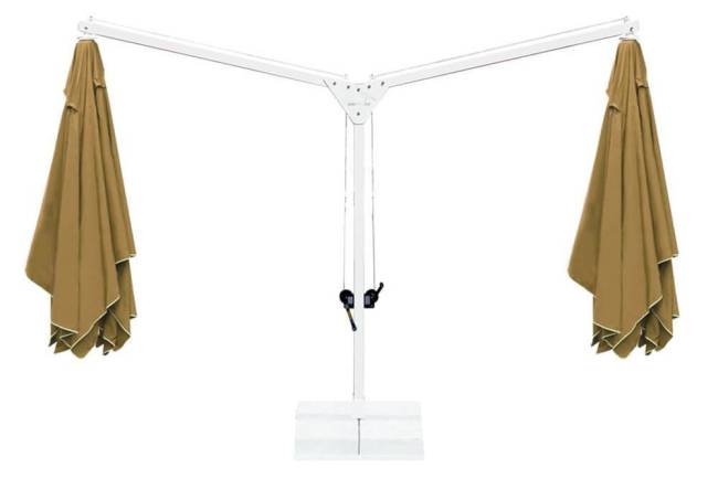 Зонт профессиональный двухкупольный 6х4 м Double Banana T бежевый 6000х4000 мм Зонт профессиональный двухкупольный 6х4 м Double Banana T бежевый 6000х4000 мм