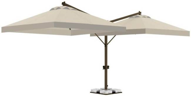 Зонт профессиональный двухкупольный 6х4 м Double Banana T бежевый 6000х4000 мм Зонт профессиональный двухкупольный 6х4 м Double Banana T бежевый 6000х4000 мм