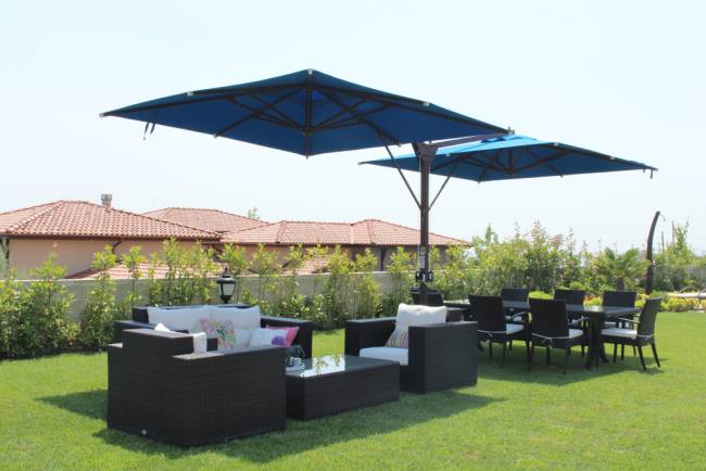 Зонт профессиональный двухкупольный 6х4 м Double Banana T бежевый 6000х4000 мм Зонт профессиональный двухкупольный 6х4 м Double Banana T бежевый 6000х4000 мм