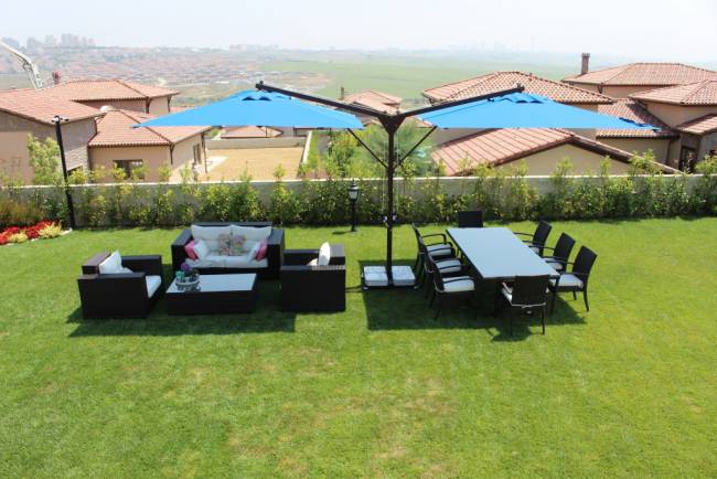 Зонт профессиональный двухкупольный 6х4 м Double Banana T бежевый 6000х4000 мм Зонт профессиональный двухкупольный 6х4 м Double Banana T бежевый 6000х4000 мм