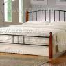 Кровать AT-915 дерево гевея/металл, 160*200 см (Queen bed), красный дуб/черный красный дуб/черный дерево гевея/металл