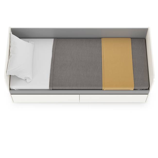 Кровать с ящиками Торонто 11.39 цвет белый шагрень/стальной серый