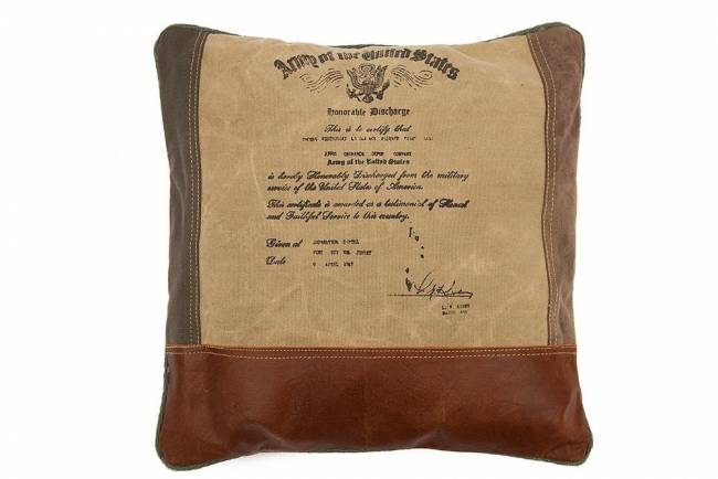 Подушка Secret De Maison THOMAS ( mod. M-7043 )   кожа буйвола / ткань, 40 х 40см, коричневый, ткань: винтаж коричневый кожа буйвола / ткань хлопок