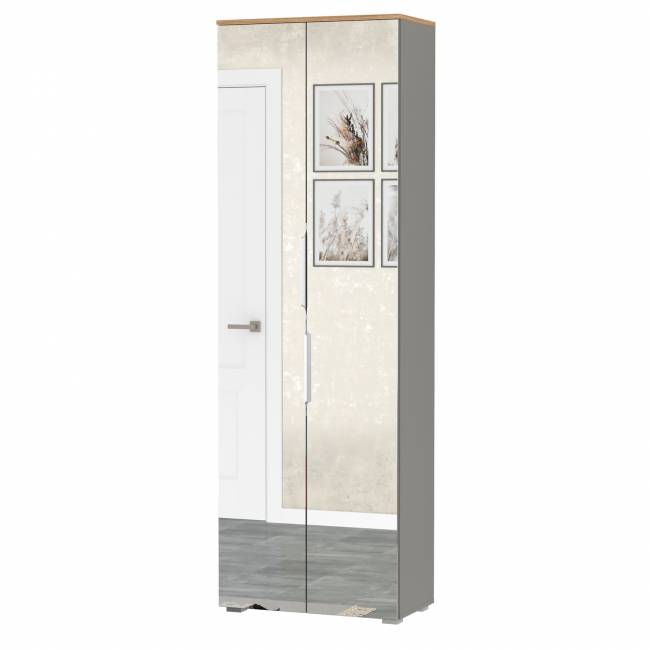 Шкаф для одежды Октава 13.338 цвет серый графит/дуб крафт золотой