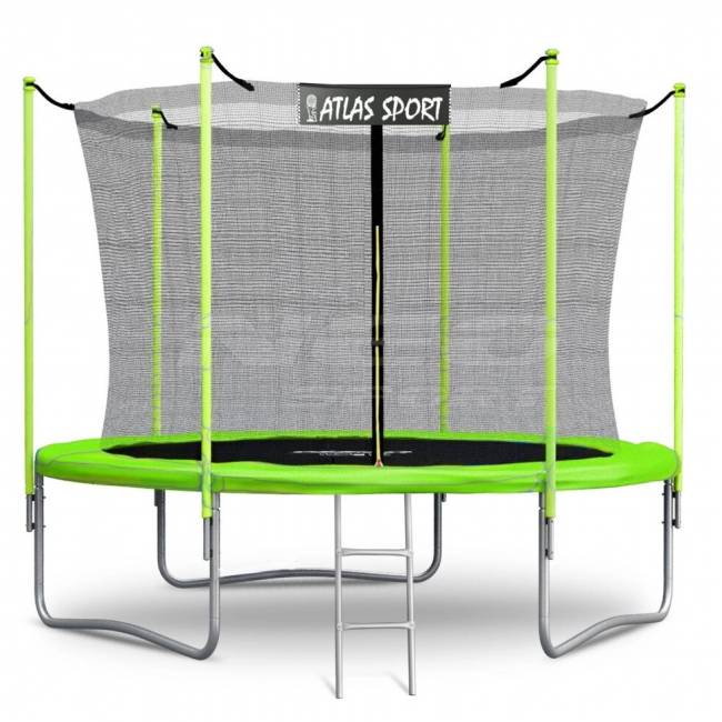 Батут "Atlas Sport", 312 см (внутренняя сетка и лестница) GREEN