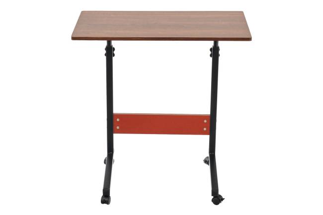 Стол многофункциональный на колесах, 60x40 см, «РОЛЛ», 2 ножки, регул.высота, мдф, металл, тёмн. дерево, черный Стол многофункциональный на колесах, 60x40 см, «РОЛЛ», 2 ножки, регул.высота, мдф, металл, тёмн. дерево, черный