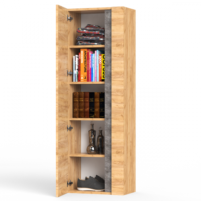 Шкаф комбинированный Арчи 10.05, цвет дуб крафт золотой/камень тёмный, универсальный