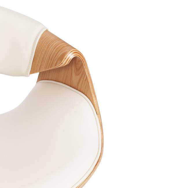 Кресло BEND натуральный, кож/зам белый белый Кресло BEND натуральный, кож/зам белый белый