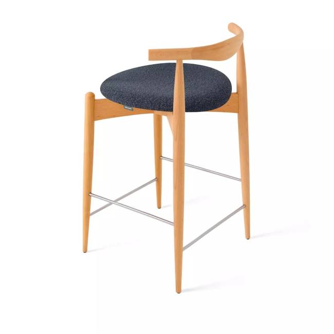 Стул Noble полубарный графит, опора бук светлый