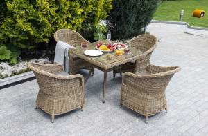 "Фредо" обеденная группа из искусственного ротанга, цвет соломенный "Фредо" обеденная группа из искусственного ротанга, цвет соломенный