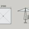Зонт профессиональный 2.1х2.1 м Lido Dark антрацит, слоновая кость 2100х2100 мм