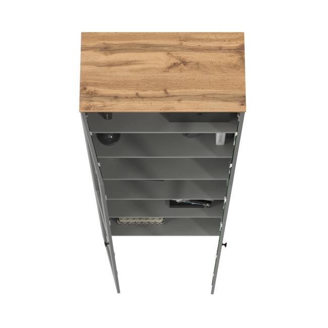 Шкаф-витрина 2-х дверный Остин 16.394.02 цвет серый графит/дуб крафт золотой Шкаф-витрина 2-х дверный Остин 16.394.02 цвет серый графит/дуб крафт золотой