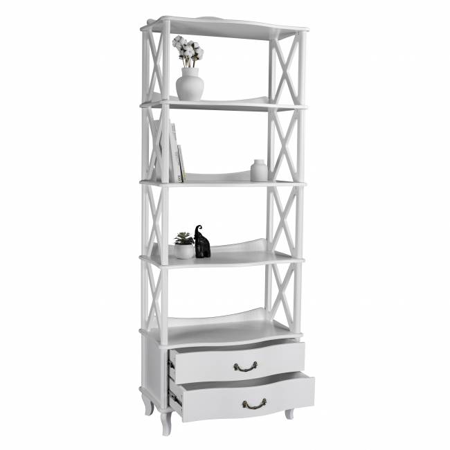 Этажерка Джульетта-4 широкая, молочный дуб Л Этажерка Джульетта-4 широкая, молочный дуб Л