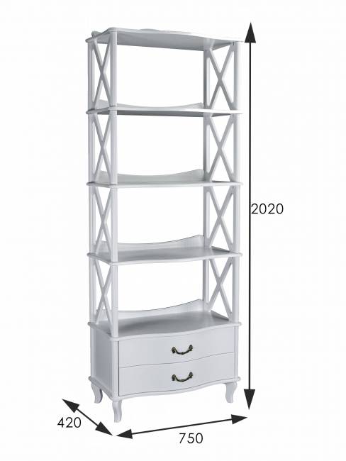 Этажерка Джульетта-4 широкая, молочный дуб Л Этажерка Джульетта-4 широкая, молочный дуб Л