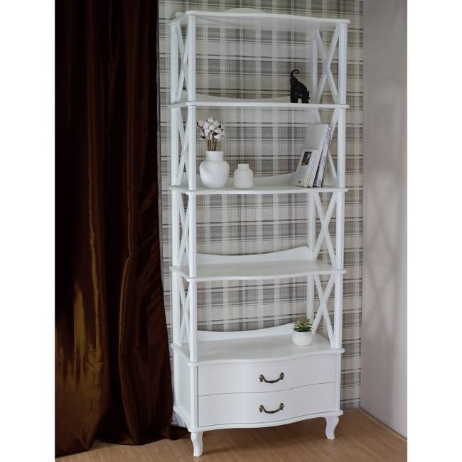 Этажерка Джульетта-4 широкая, молочный дуб Л Этажерка Джульетта-4 широкая, молочный дуб Л