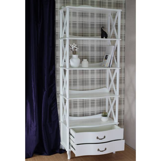 Этажерка Джульетта-4 широкая, молочный дуб Л Этажерка Джульетта-4 широкая, молочный дуб Л