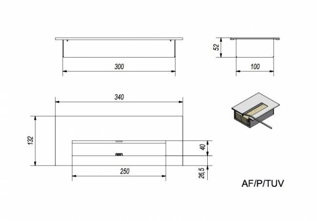 Биокамин Kratki AF стальной, TUV