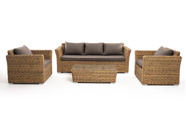 "Капучино" лаунж-зона из искусственного ротанга (гиацинт), цвет соломенный "Капучино" лаунж-зона из искусственного ротанга (гиацинт), цвет соломенный