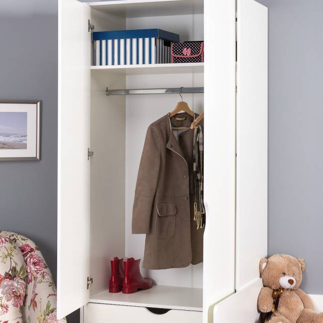 Детский шкаф для одежды с комодом Уна цвет белый Детский шкаф для одежды с комодом Уна цвет белый