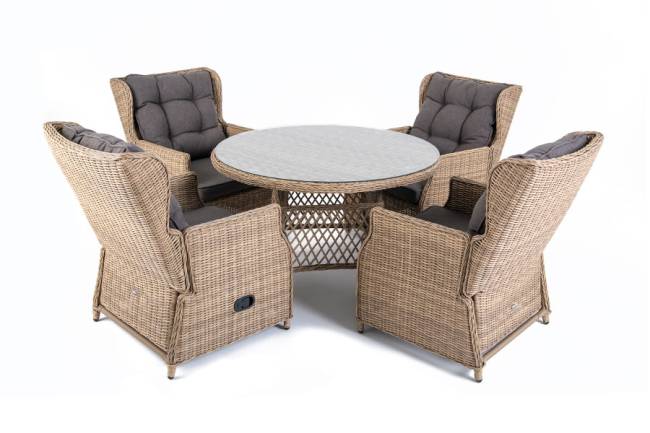 "Лацио" обеденная группа из искусственного ротанга, цвет соломенный "Лацио" обеденная группа из искусственного ротанга, цвет соломенный