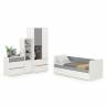 Мебель детская Торонто компоновка № 26 цвет белый шагрень/стальной серый