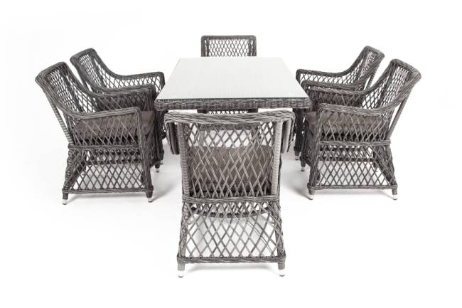 "Латте" обеденная группа плетеная, цвет графит "Латте" обеденная группа плетеная, цвет графит