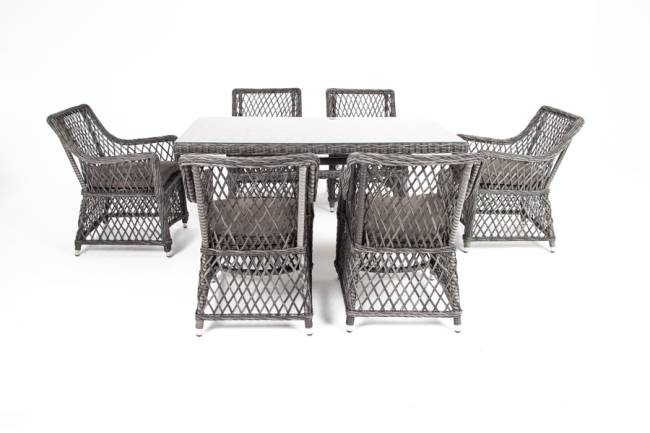 "Латте" обеденная группа плетеная, цвет графит "Латте" обеденная группа плетеная, цвет графит