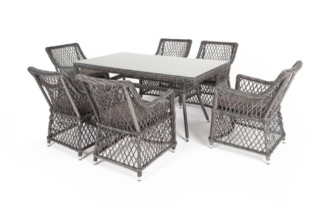 "Латте" обеденная группа плетеная, цвет графит "Латте" обеденная группа плетеная, цвет графит