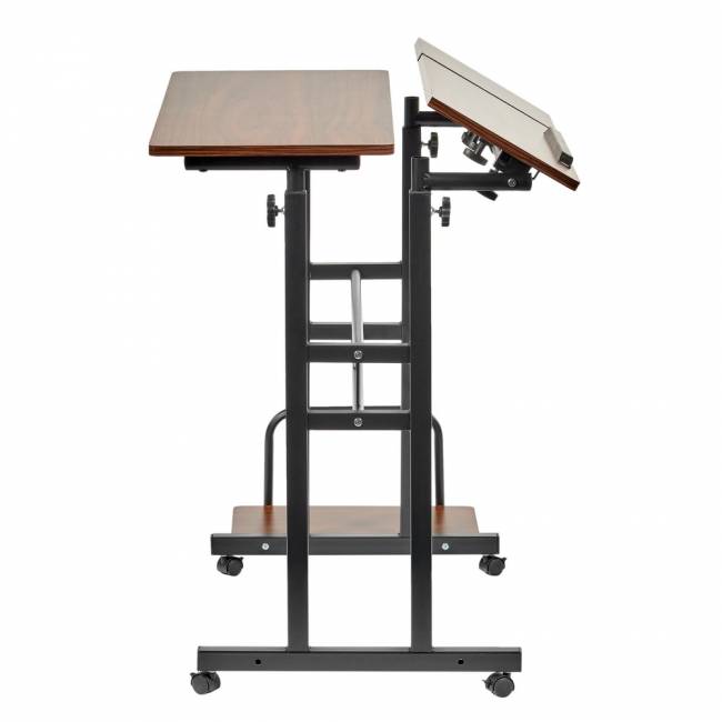 Стол многофункциональный Shuttle 80х58х80-130см, темное дерево, чёрный Стол многофункциональный Shuttle 80х58х80-130см, темное дерево, чёрный