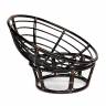 Кресло PAPASAN/ПАПАСАН 23/01 W  /с подушкой/ диаметр подушки 125 см, 115х101х104 см, Antique brown (античный черно-коричневый), ткань Коричневый,
