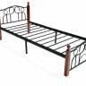 Кровать AT-808 дерево гевея/металл, 90*200 см (Single bed), красный дуб/черный красный дуб/черный дерево гевея/металл