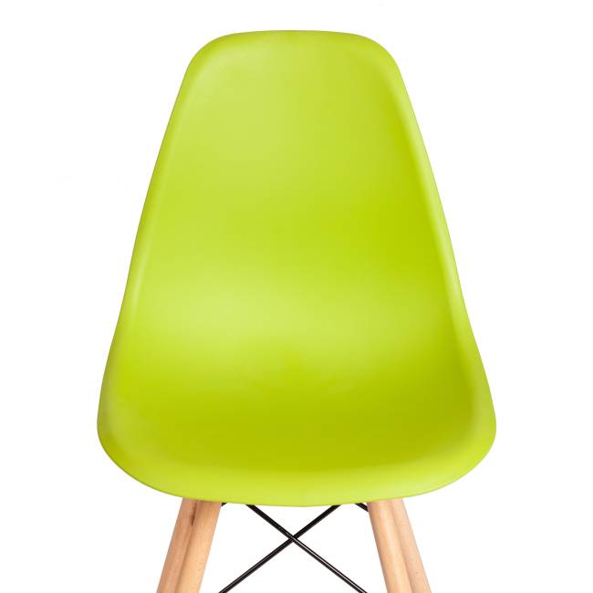 Стул CINDY (EAMES) (mod. 1801) дерево бук/металл/сиденье пластик, 45x51x82 см, Olive (оливковый)  (Комплект из 4 шт.) оливковый дерево бук/металл/сиденье пластик