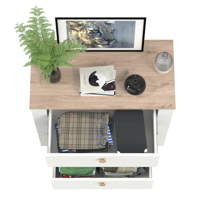 Комод три ящика Джастин 16.228.03 цвет белый шагрень/дуб белый эксклюзив