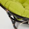 Кресло PAPASAN/ПАПАСАН 23/01 W  /с подушкой/ диаметр подушки 125 см, 115х101х104 см, Antique brown (античный черно-коричневый), флок Олива, 23
