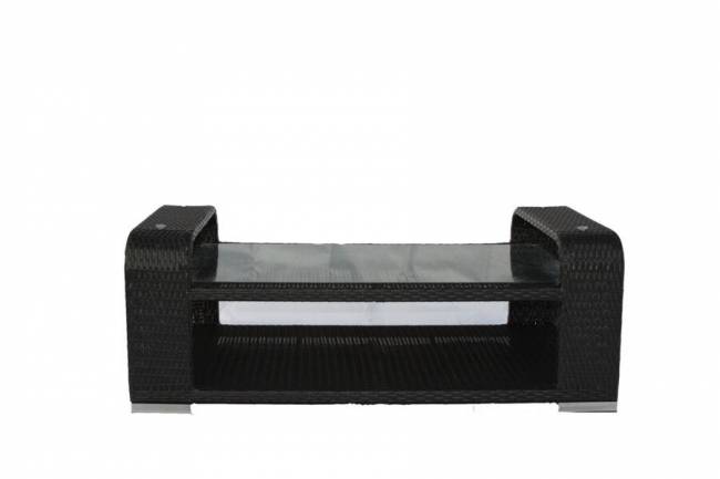 Комплект для отдыха "Вена", из искусственного ротанга, 1+1+2, черный, белый