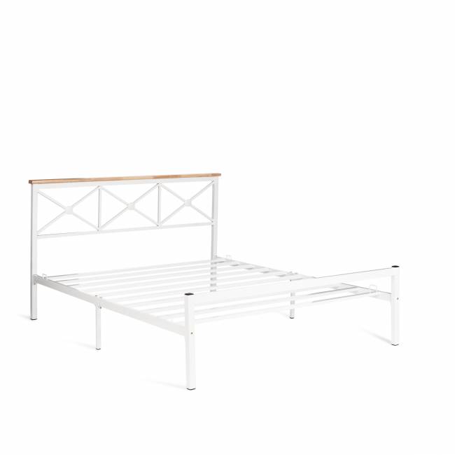 Кровать Iris (mod.9311) дерево гевея/металл, 160*200 см (Queen bed), Белый (White) Белый (White) дерево гевея/металл Кровать Iris (mod.9311) дерево гевея/металл, 160*200 см (Queen bed), Белый (White) Белый (White) дерево гевея/металл