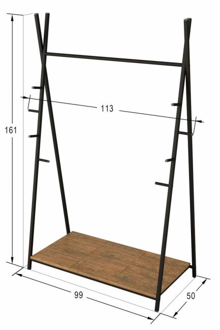 Вешалка гардеробная Калифорния Фелтон, дуб американский Вешалка гардеробная Калифорния Фелтон, дуб американский
